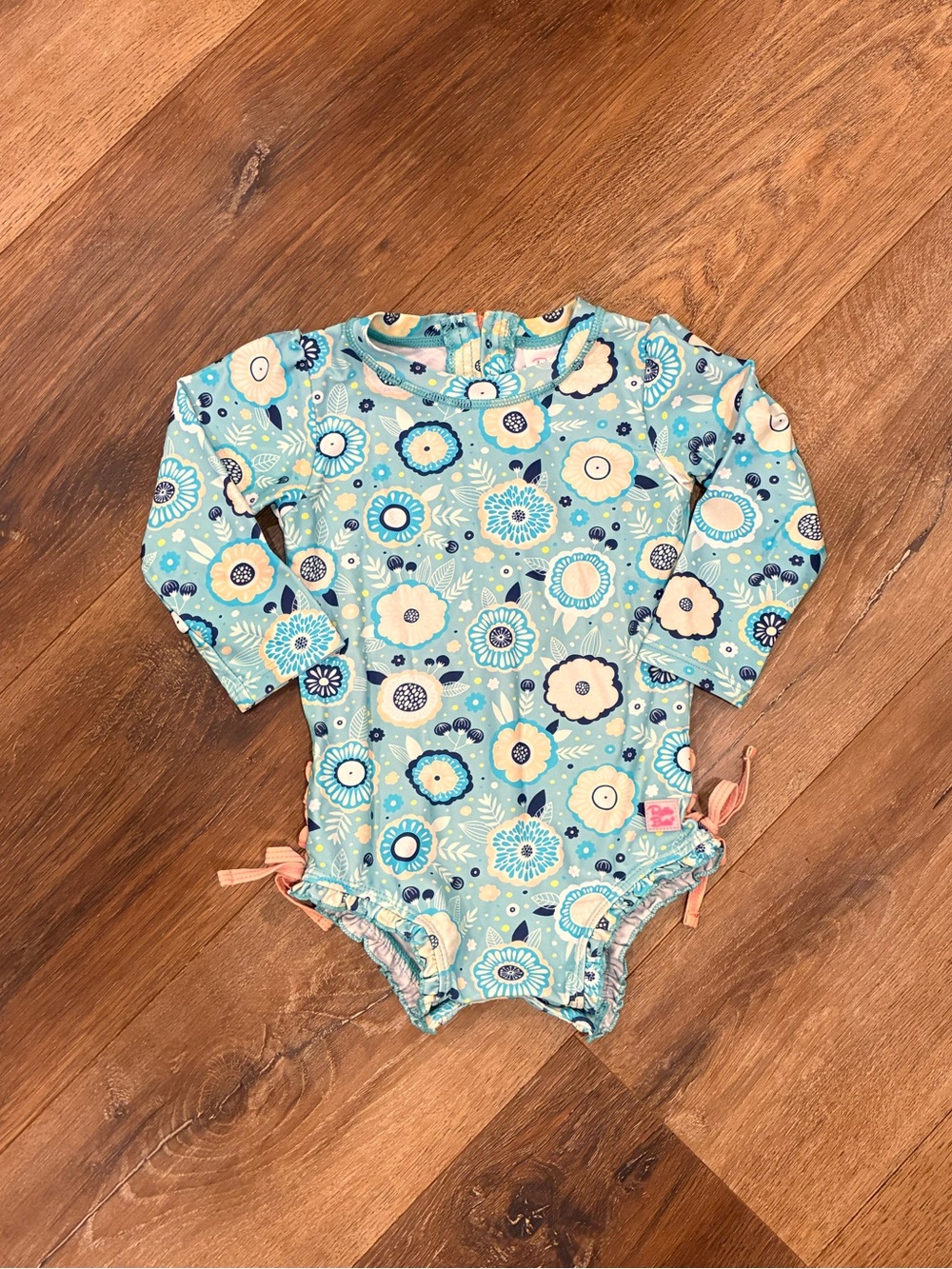 Ruffle Butts One Piece Rashguard Swimsuit Beach Vacation Swim Summer 18-24m